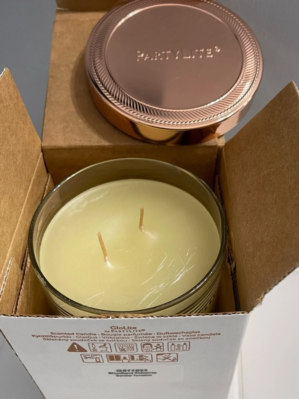 NEW IN BOX PartyLite Glolite 2-Wick Woodland Hideaway Scented Jar Candle - Picture 4 of 4